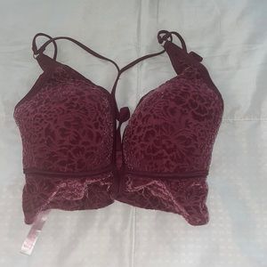 Maroon velvet bralette